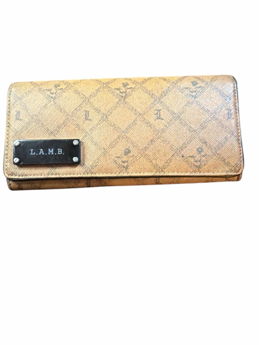 Vintage L.A.M.B. Gwen Stefani Signature Monogram Wallet - Tan